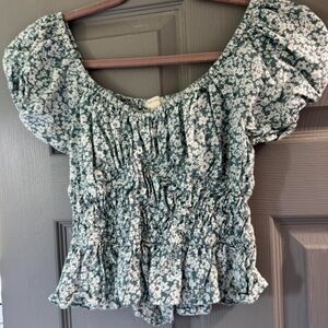 Elegant Floral Off-Shoulder Blouse